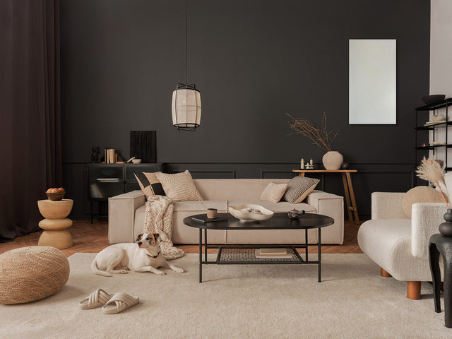 infrarood paneel aan de wand gemonteerd in een woonkamer - warmteshop