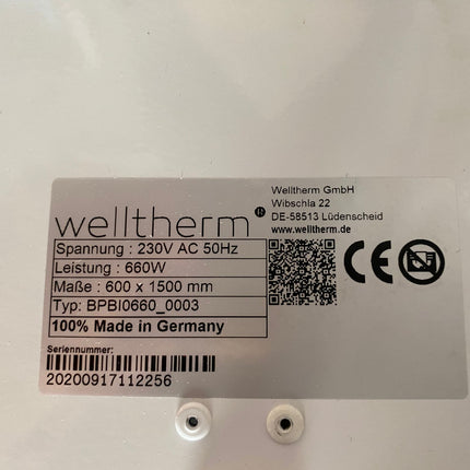 Secadora de toallas de WellTherm BPBI0660 - Salida