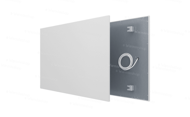 Afbeelding van een 600 watt infrarood paneel van Ecaros, toont het slanke en moderne ontwerp voor efficiënte verwarming.