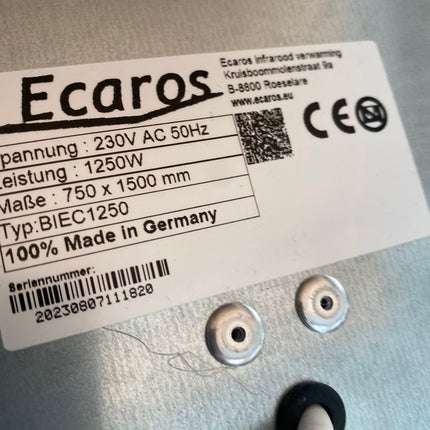 Ecaros Panneau infrarouge métal - 1250 Watt