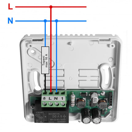 Elektrobock thermostaat ELB-PT14-P aansluiting