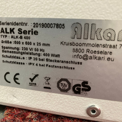 Etiket Alkari ALK-B-400 Infrarood Paneel