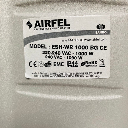 Etiket Airfel ESH-WR 1000 BG