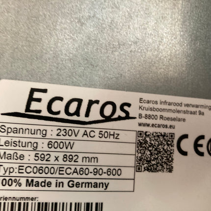 Etiket Ecaros Infrarood paneel met print - 600 Watt