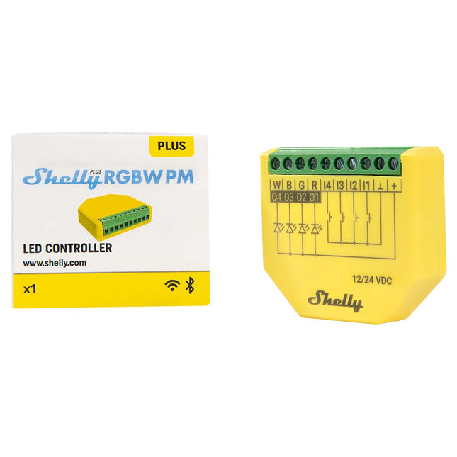 Shelly Plus RGBW PM – Slimme WiFi LED Controller met Verbruiksmeting