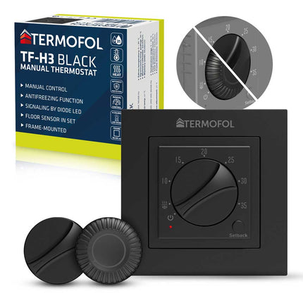 Termofol thermostaat TF-H3-BLACK Zwart