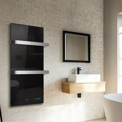 Termofol TF-LB400 Infrarot-Handtuchtrockner aus schwarzem Glas