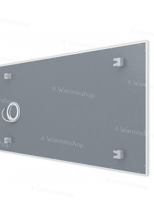 Achterkant van een 1250 watt infrarood paneel van Ecaros, toont robuuste constructie en handige bevestigingspunten voor eenvoudige installatie.