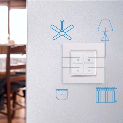 Shelly Wall Switch 4 – Slimme inbouwschakelaar